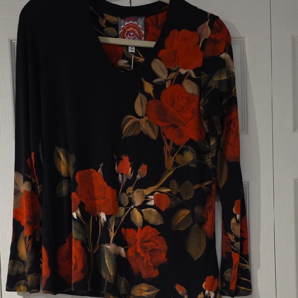 Johnny Was V-neck Lng Sleeve Tee Size Xs Never Worn